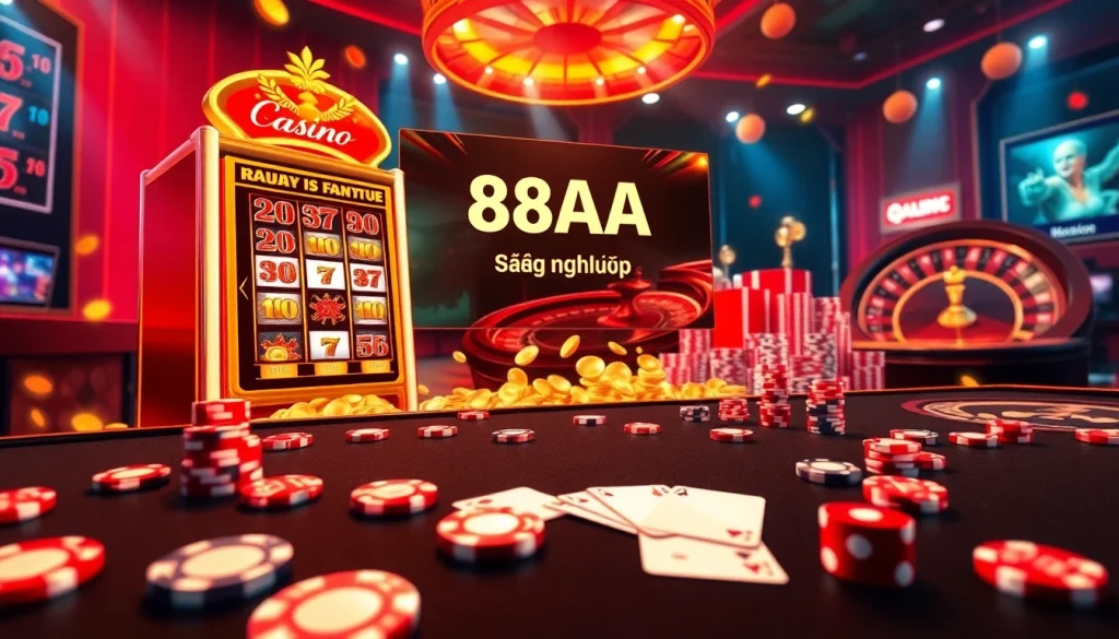Experience the thrill as you "88AA đăng nhập" to join exciting games with lively poker tables and slot machines.